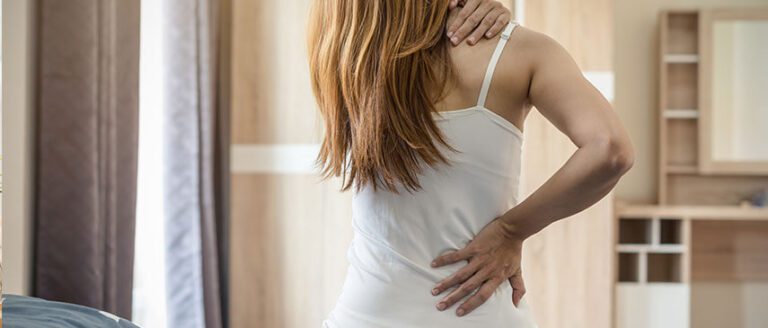 woman in back pain